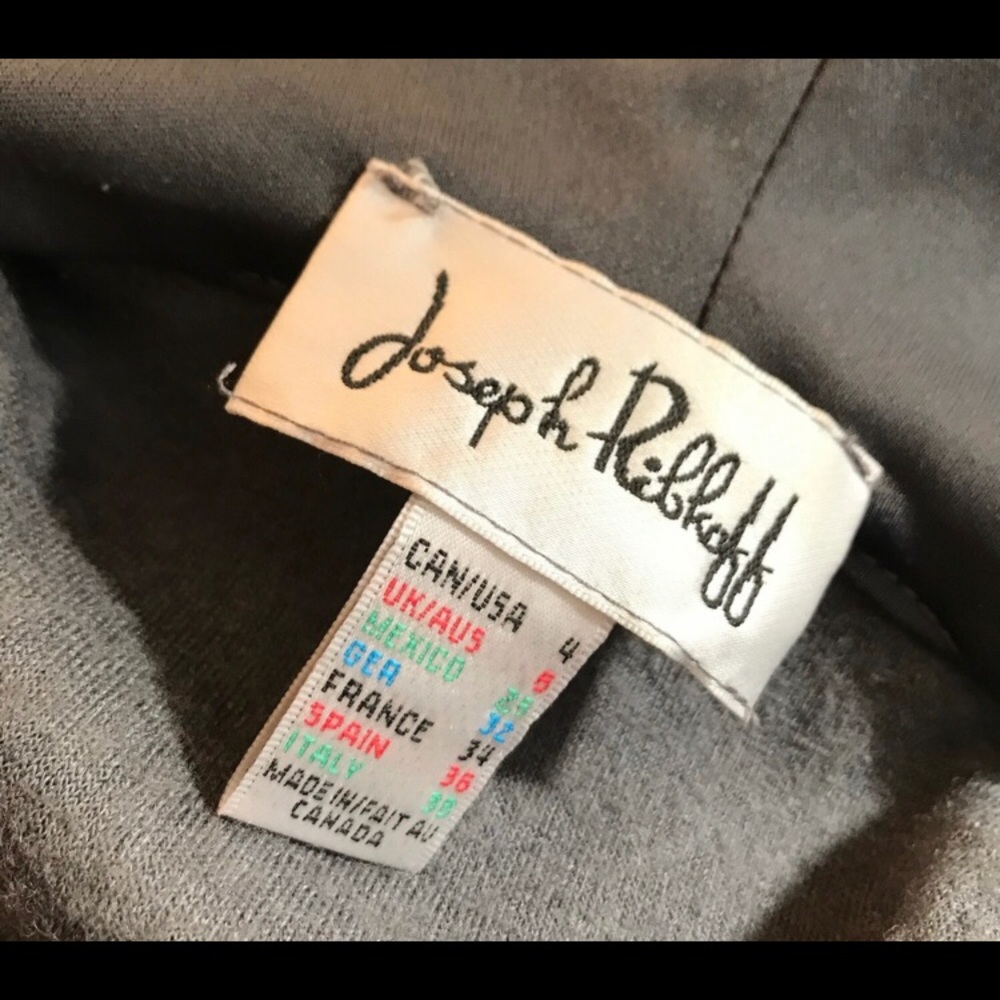 Joseph Ribkoff Grey/silver zipper Jacket with Faux Fur around hood size 4 - Picture 4 of 8